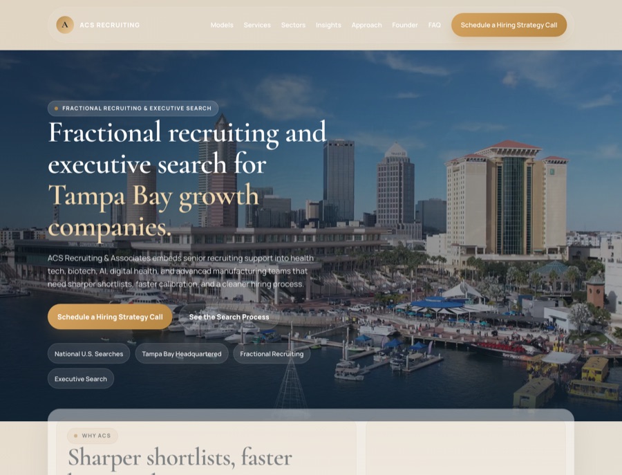 ACS Recruiting website preview inside the rotating work showcase